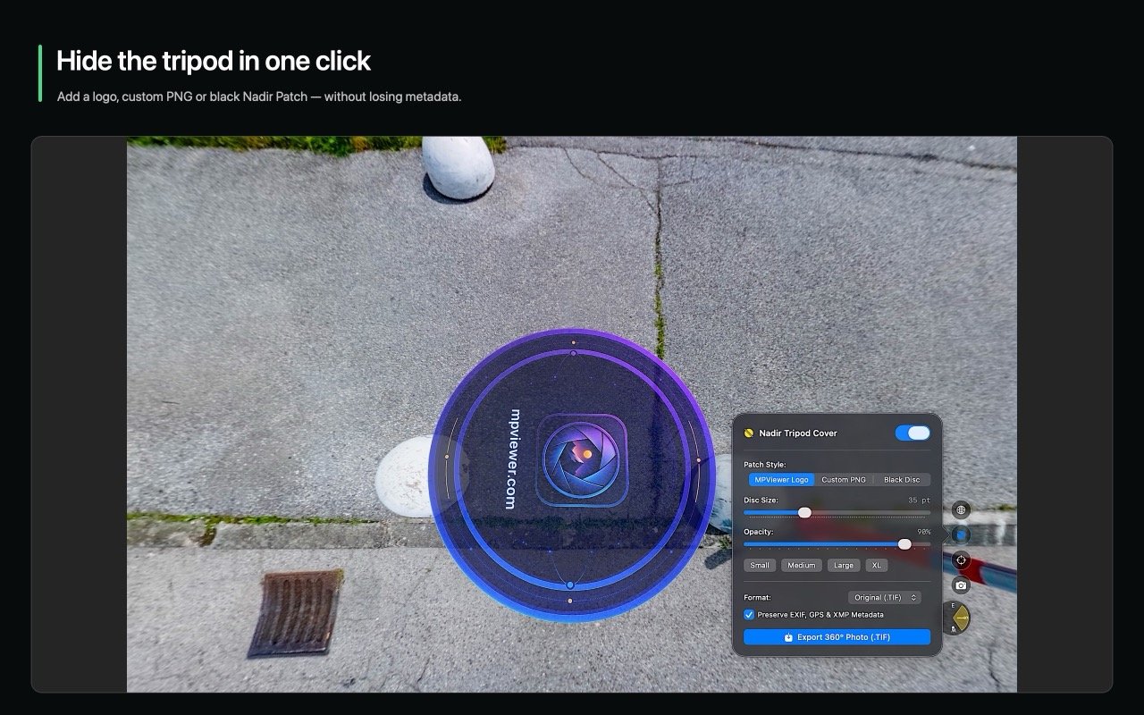 Hide the tripod in one click